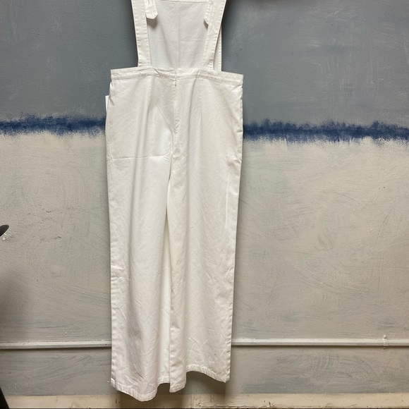 American Apparel White Overalls M Cotton Jumpsuit - Picture 2 of 6